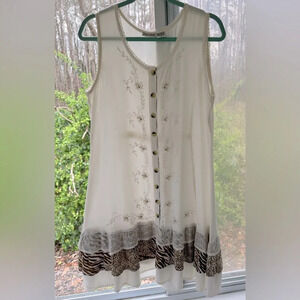 Raya Sun S Swing tank swing dress with triple layered flowing hem, ties in back
